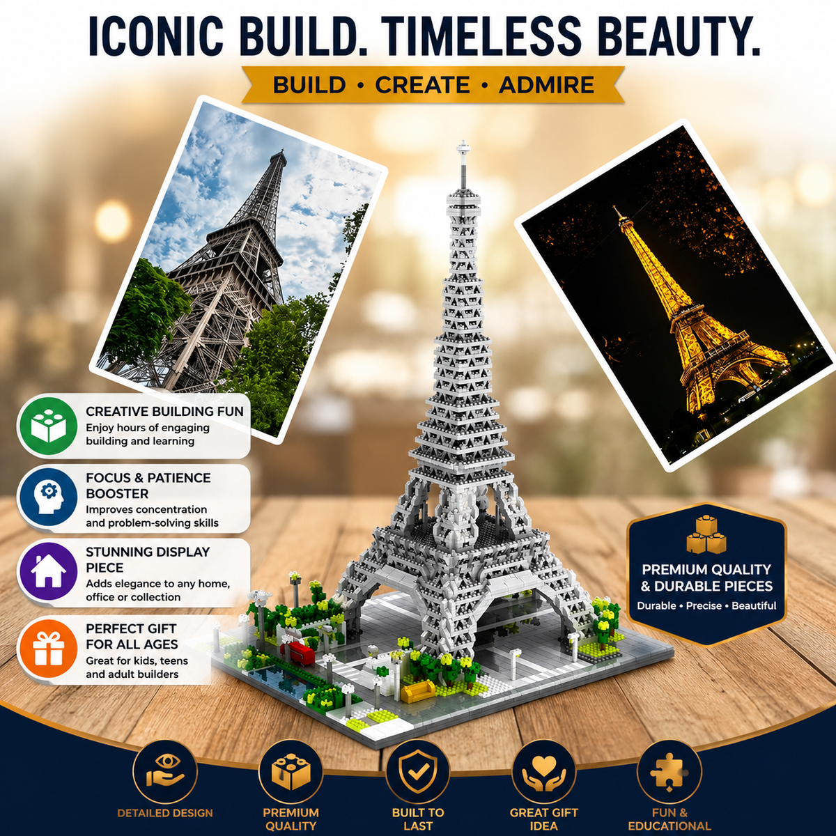 Jianhui Paris Tower Block Set - Kids Building Architecture Toy