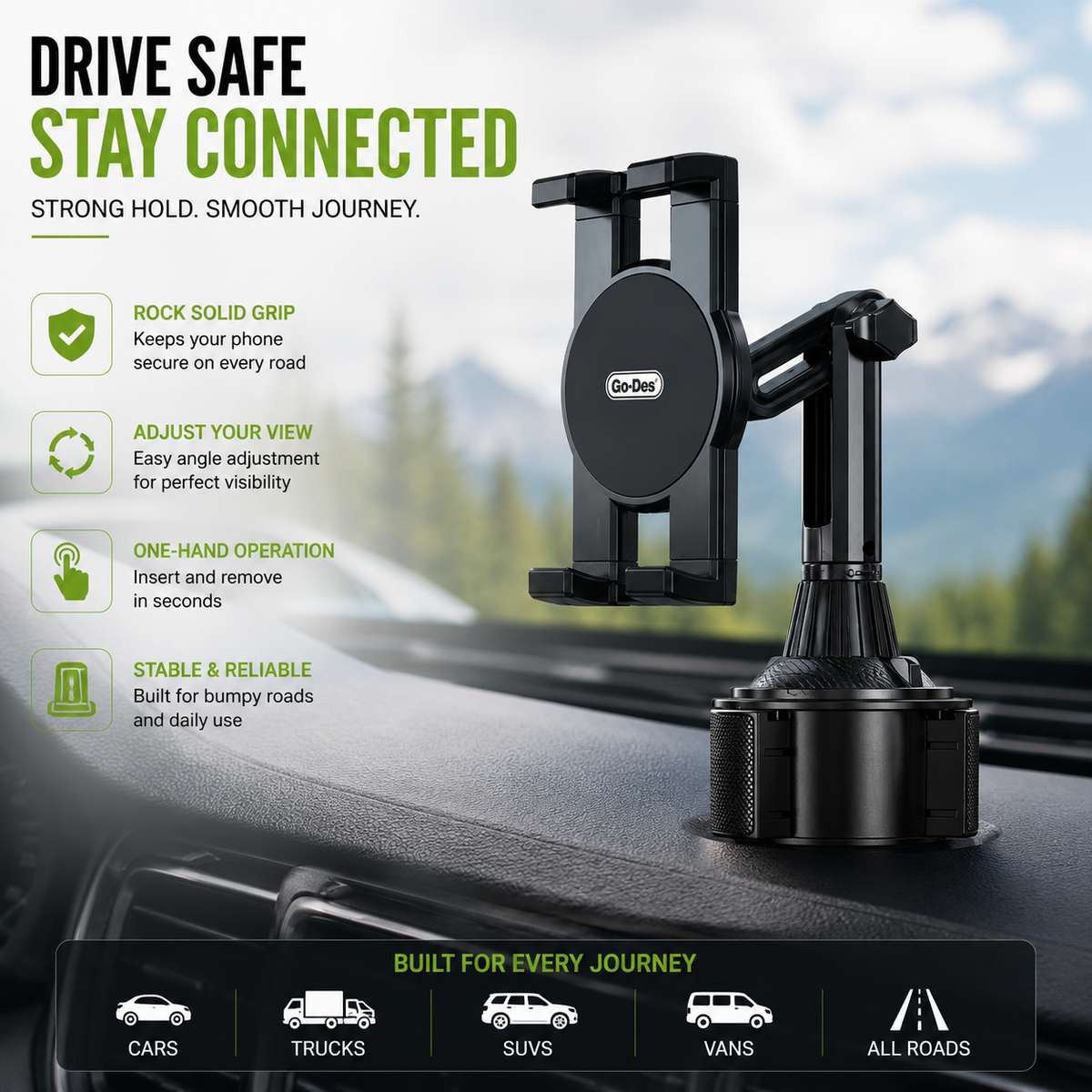 Mobile Phone Holder | Adjustable Stand with Anti-Slip Base for Home & Office