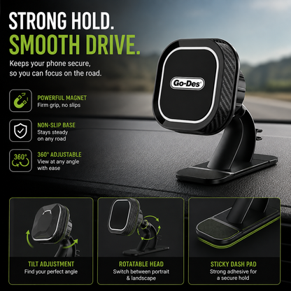 Magnetic Car Dashboard Phone Holder | Universal Mobile Stand