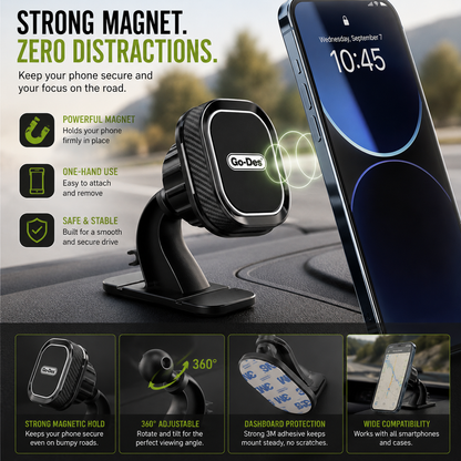 Magnetic Car Dashboard Phone Holder | Universal Mobile Stand