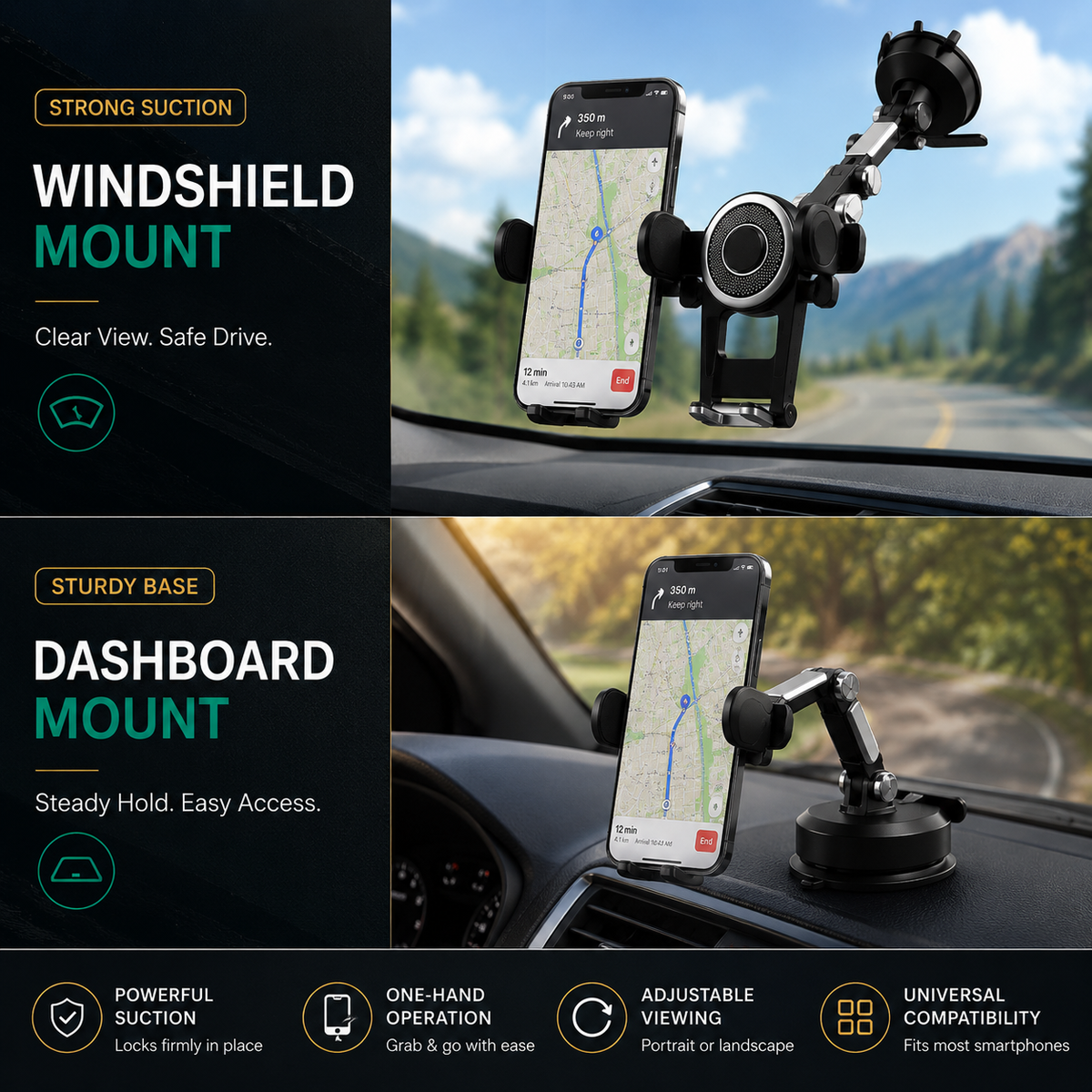 Truck Phone Holder - 360° Adjustable | Strong Grip