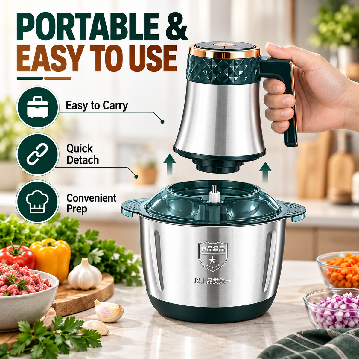 Stainless Steel Food Chopper | Best For Kitchen