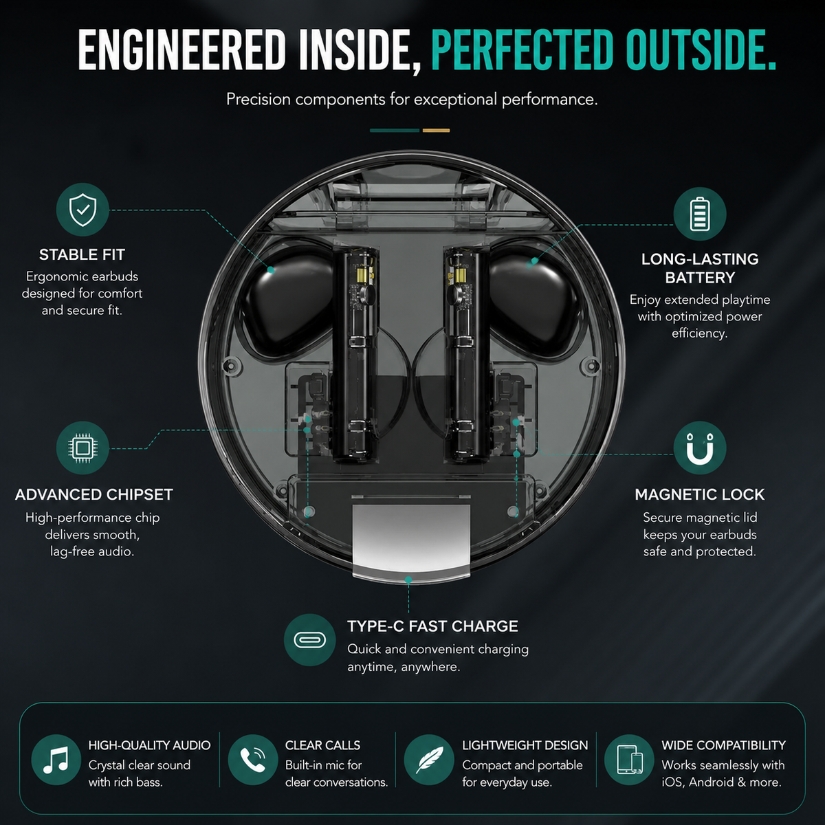 Calus LP9 Pro Wireless Earbuds - Noise Reduction | Low Latency