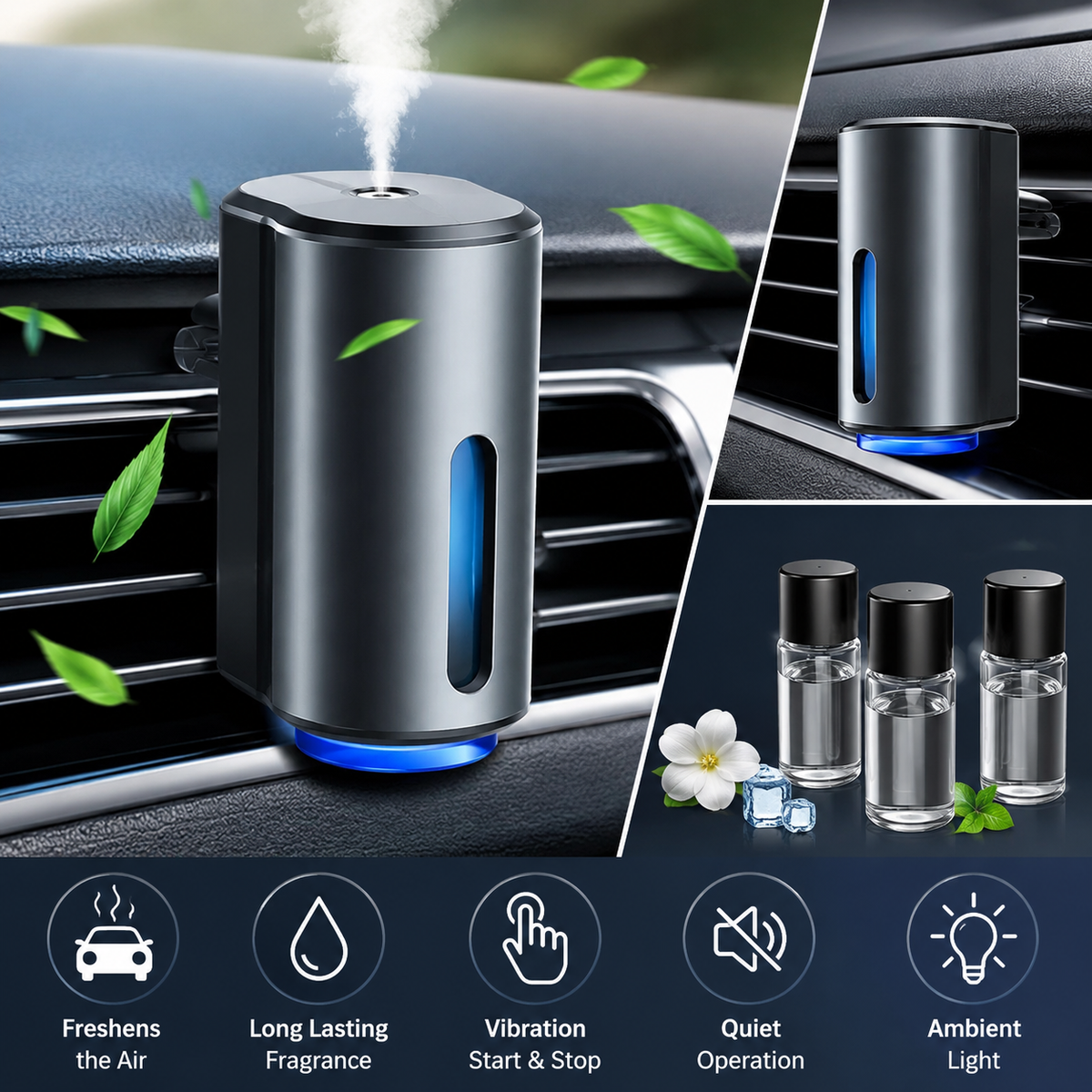 Smart Car Air Freshener - Natural French Perfume | 45 Days Long-Lasting