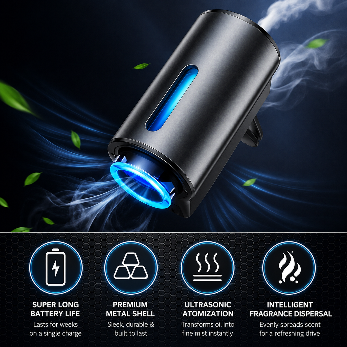 Smart Car Air Freshener - Natural French Perfume | 45 Days Long-Lasting