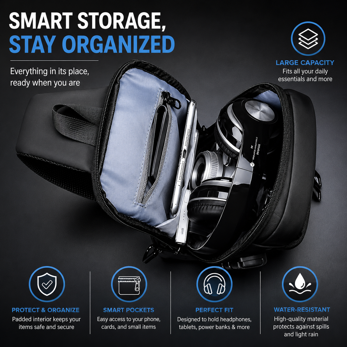 Multifunction Sling Bag - Stylish, Compact & Travel-Ready