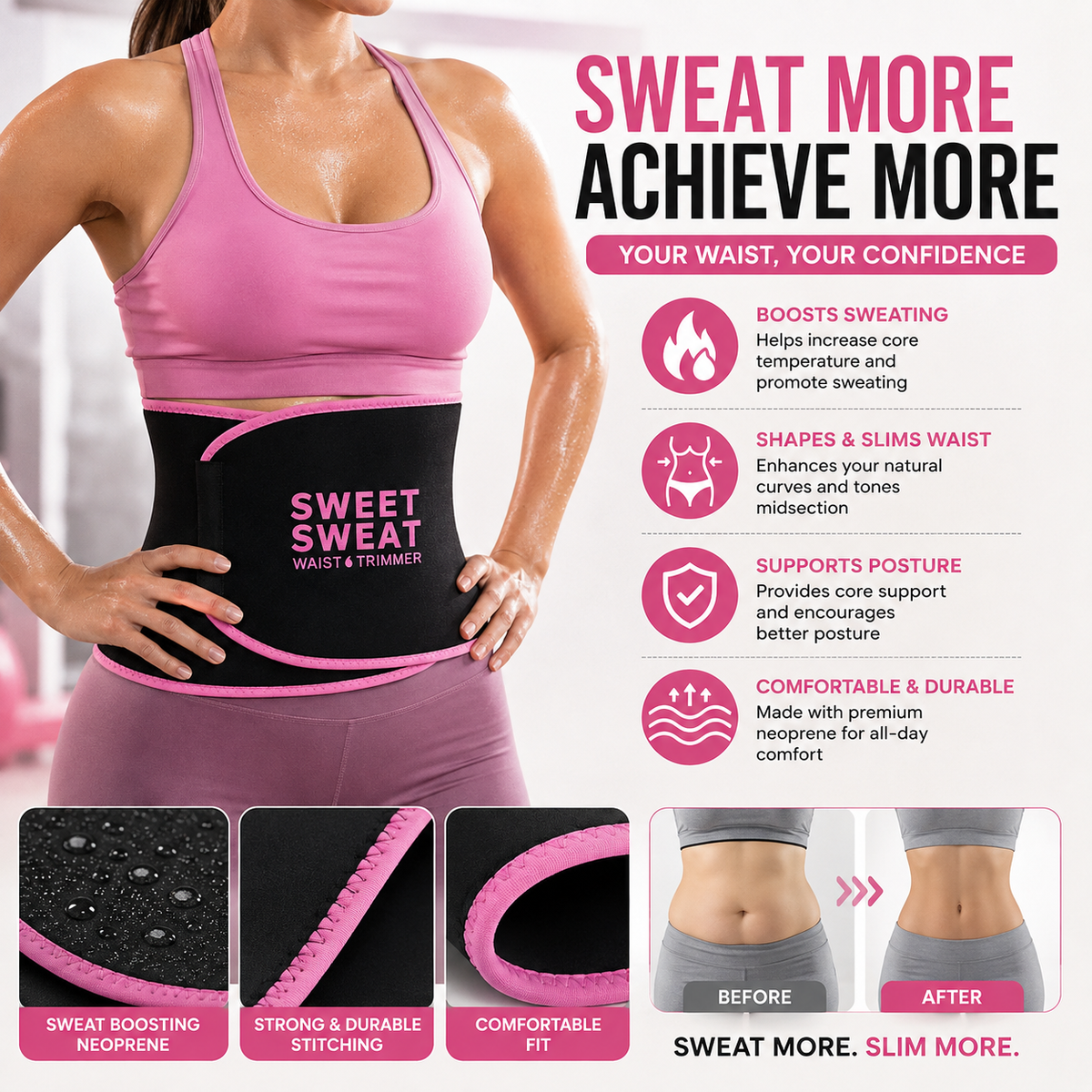 Belly Lose Weight Trimmer Belt - Adjustable Waist Slimming & Fitness