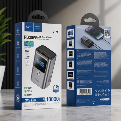Hoco Q17A LED Power Bank - 30W PD Fast Charging | 22.5W QC3.0