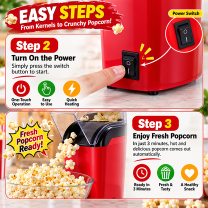 Mini Popcorn Machine | oil‑free popcorn machine that pops fresh