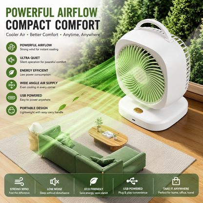Mini Circulation Fan - Compact, Quiet & Powerful Cooling