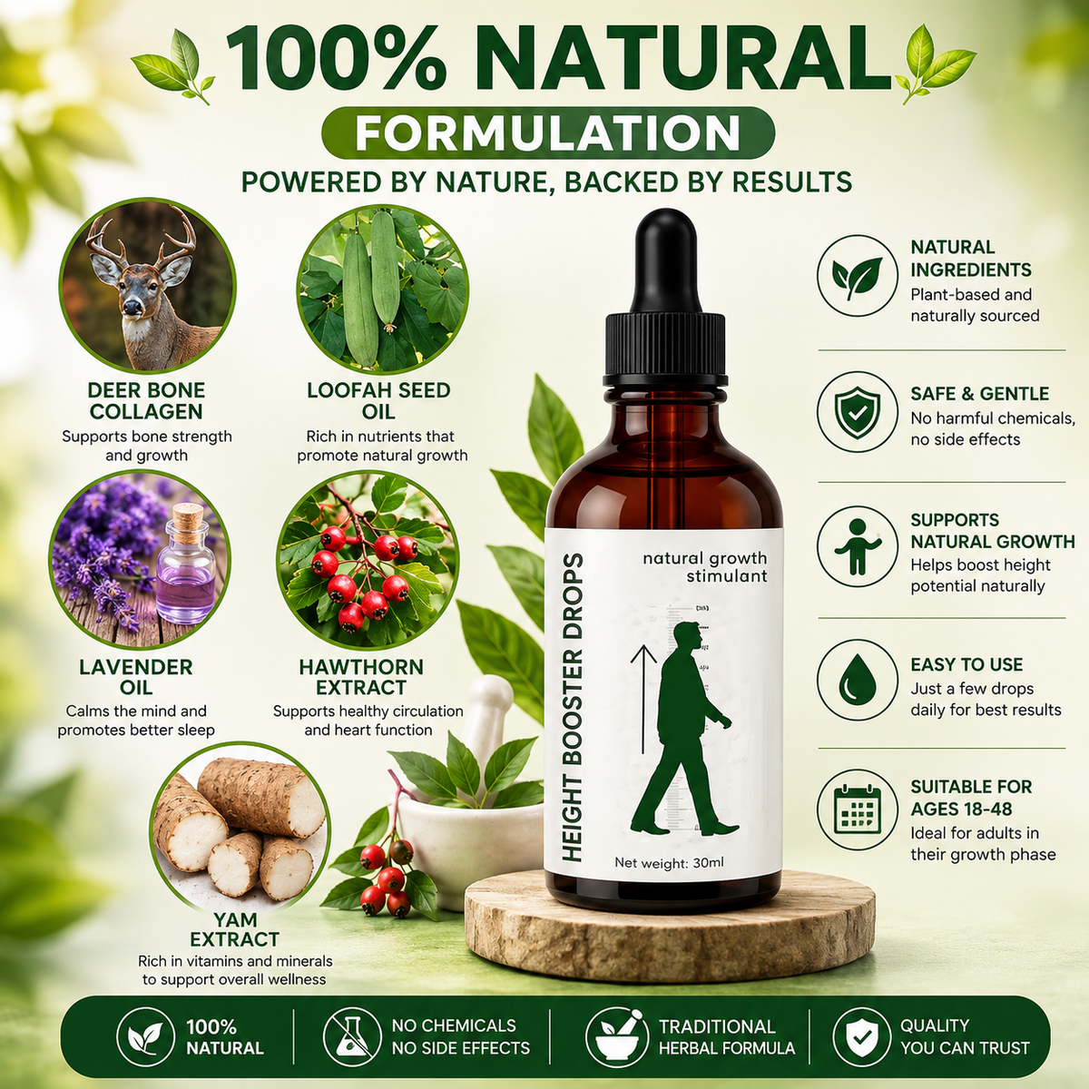 Height Booster Drops for Kids - 30ml | Boost Growth Naturally!