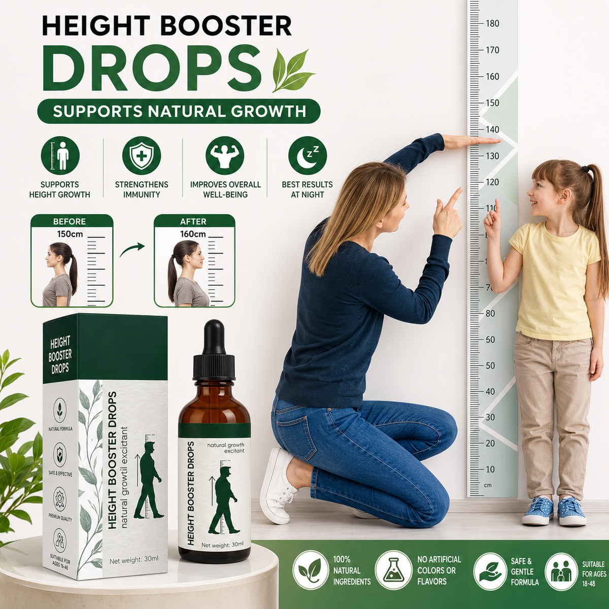 Height Booster Drops for Kids - 30ml | Boost Growth Naturally!