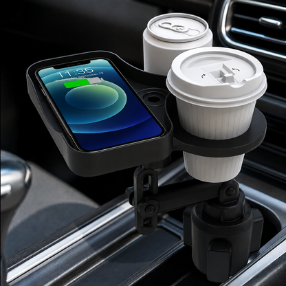 Car Cup Holder with 15W Wireless Charging - Fast & Secure Mount☕