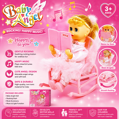 Baby Angel Doll - Musical & Colorful Light-Up Toy for Kids (3+ Years)