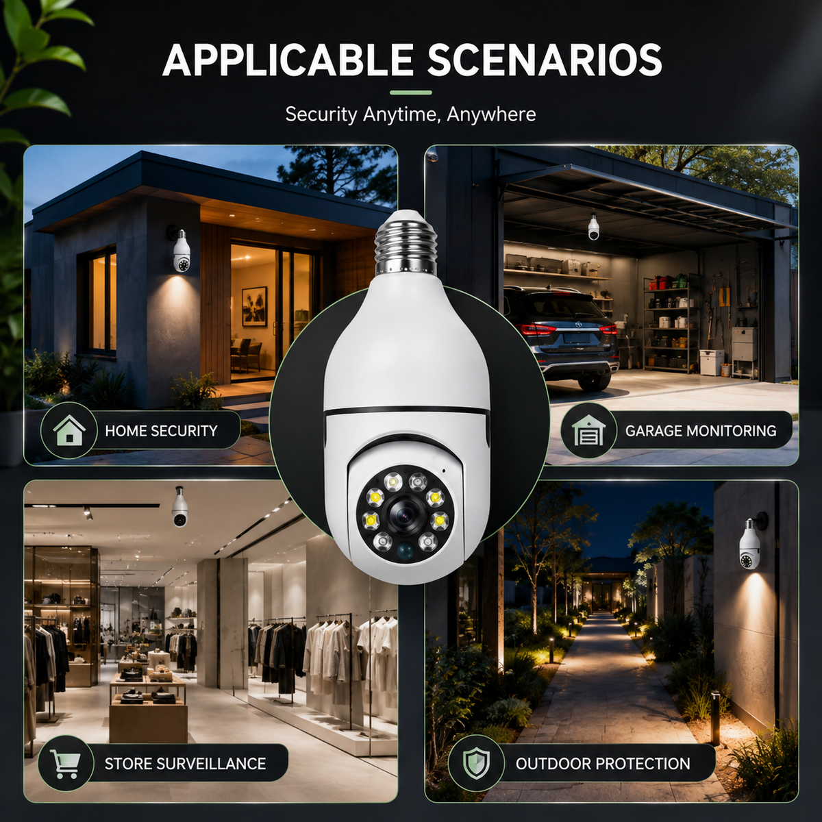 WiFi Smart Panorama Camera - 360° Bulb Security Camera