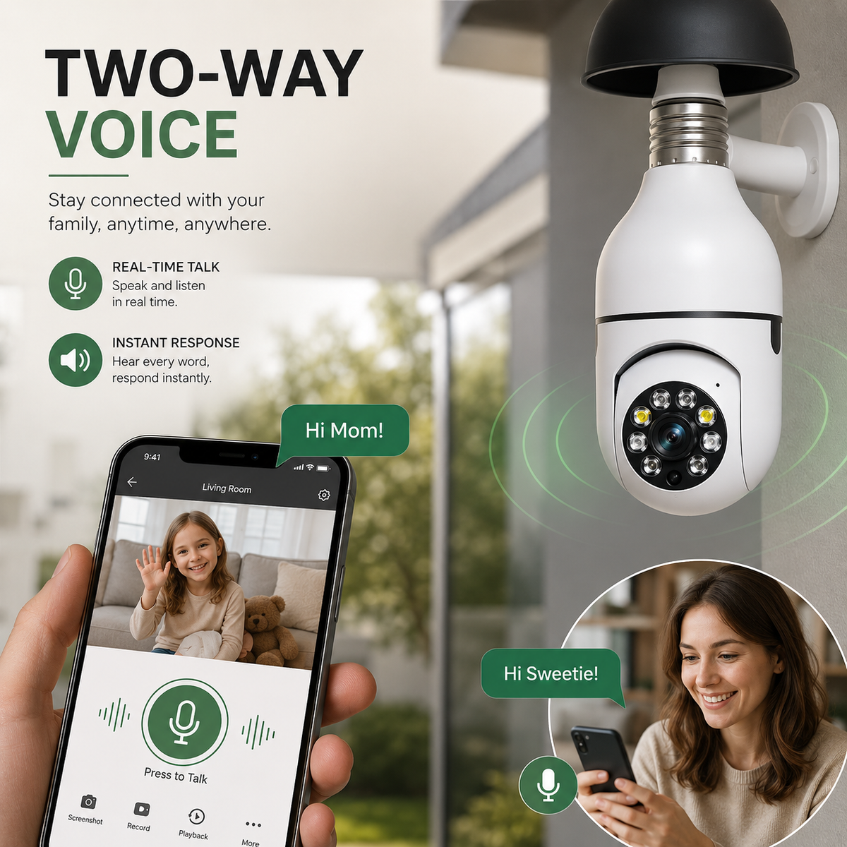 WiFi Smart Panorama Camera - 360° Bulb Security Camera
