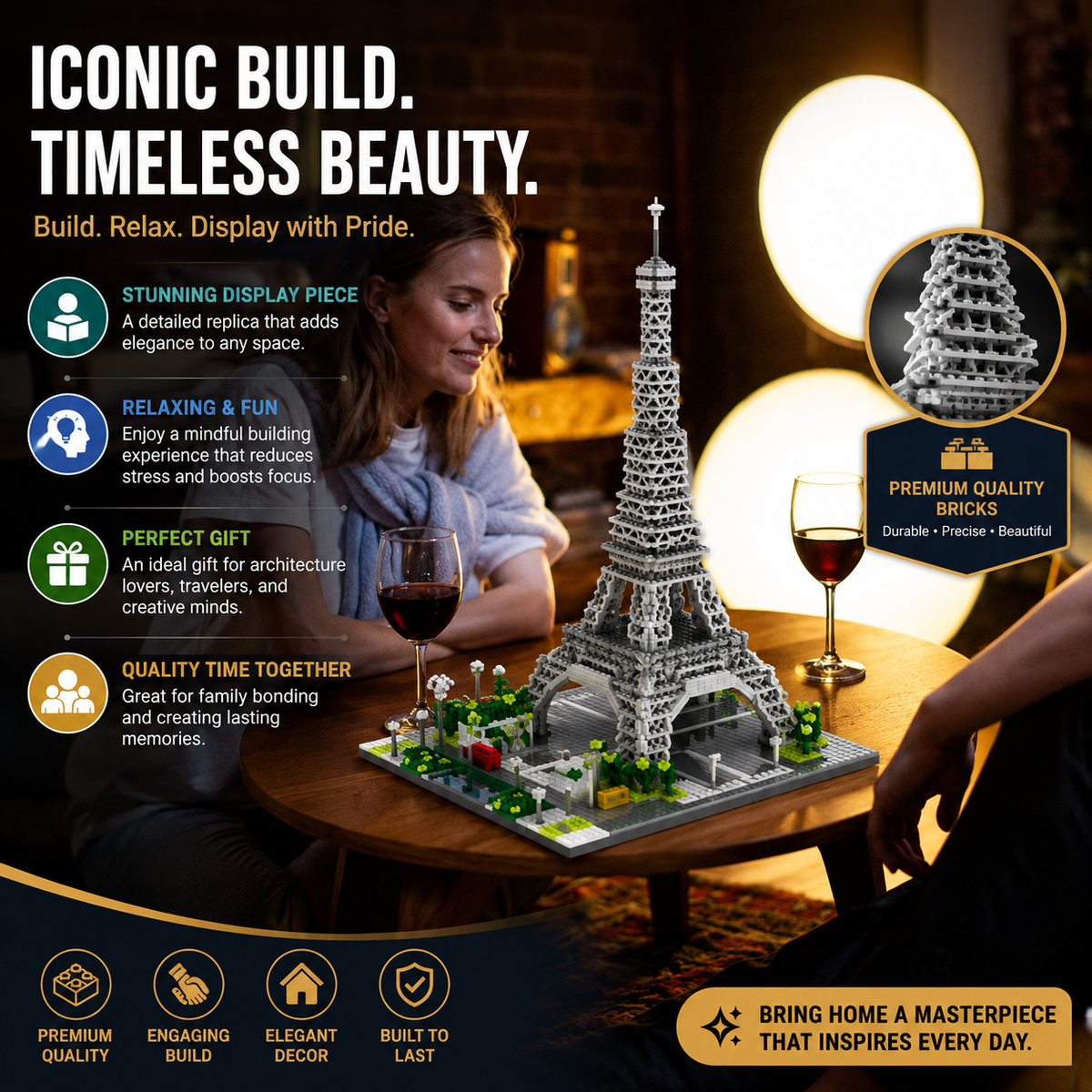 Jianhui Paris Tower Block Set - Kids Building Architecture Toy