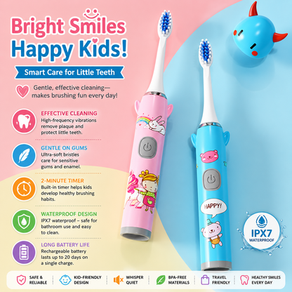 Children’s Cartoon Electric Toothbrush Fun & Gentle Brushing