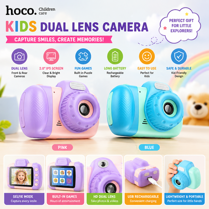 Hoco Dual Camera DV201 - Kids Digital Camera with HD Video, Fun & Easy