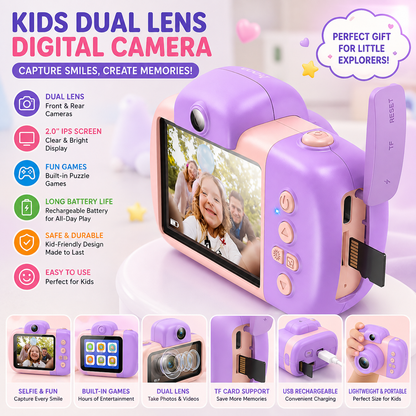 Hoco Dual Camera DV201 - Kids Digital Camera with HD Video, Fun & Easy