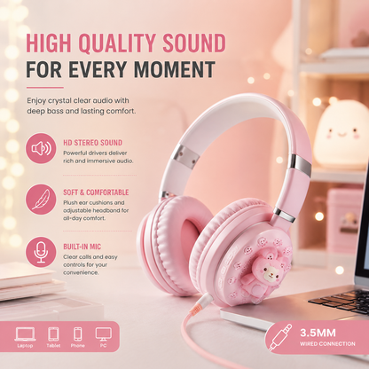 Labubu Wireless Headphones - Bluetooth 5.3 | TF Card Support