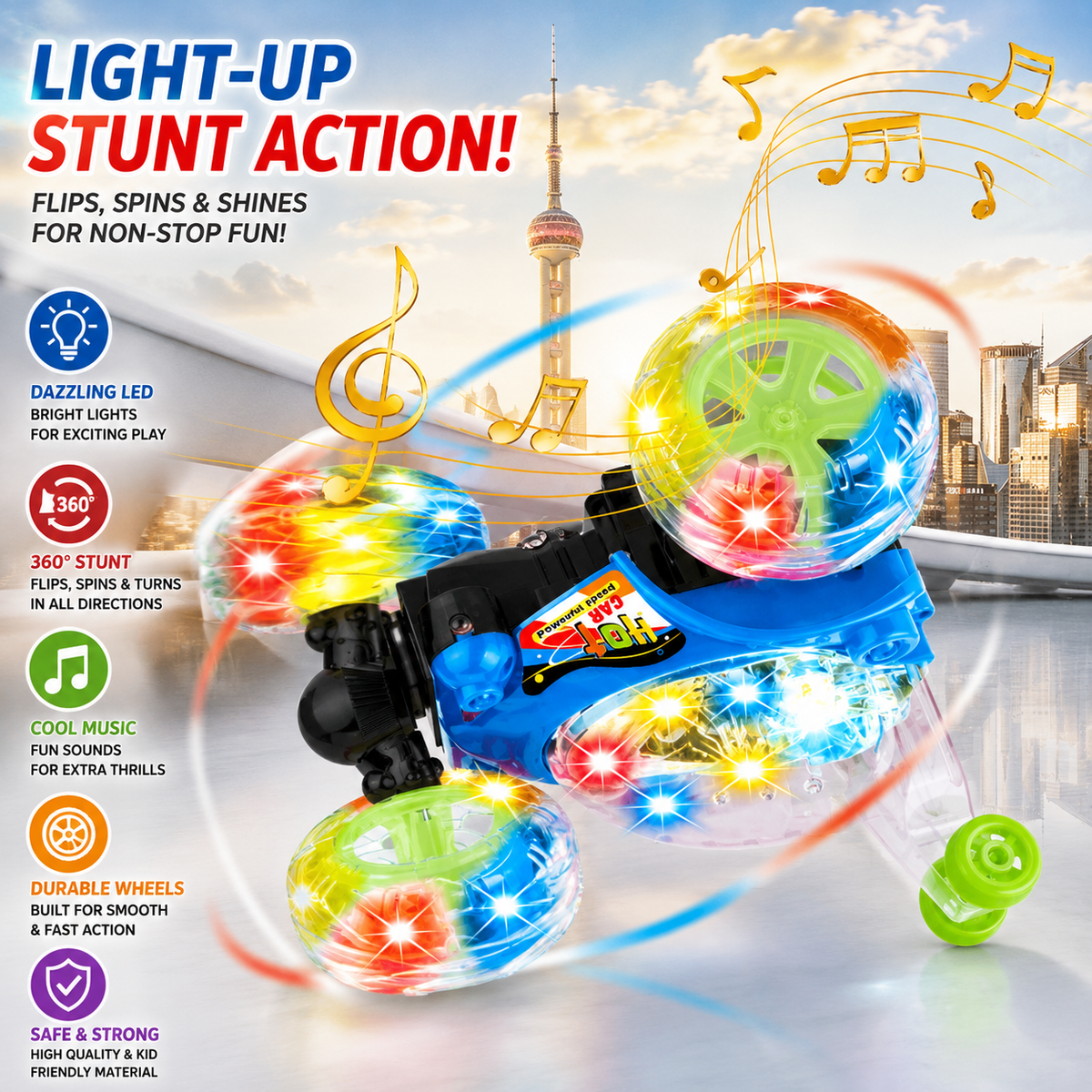 RC Dancing Car for Kids - Music, Lights & Fun Stunt Toy