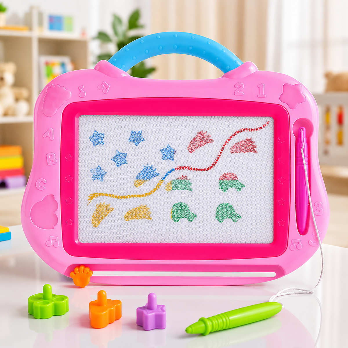 Mess-Free Kids Magic Drawing Board - Slide-Erase, Colorful, Portable!