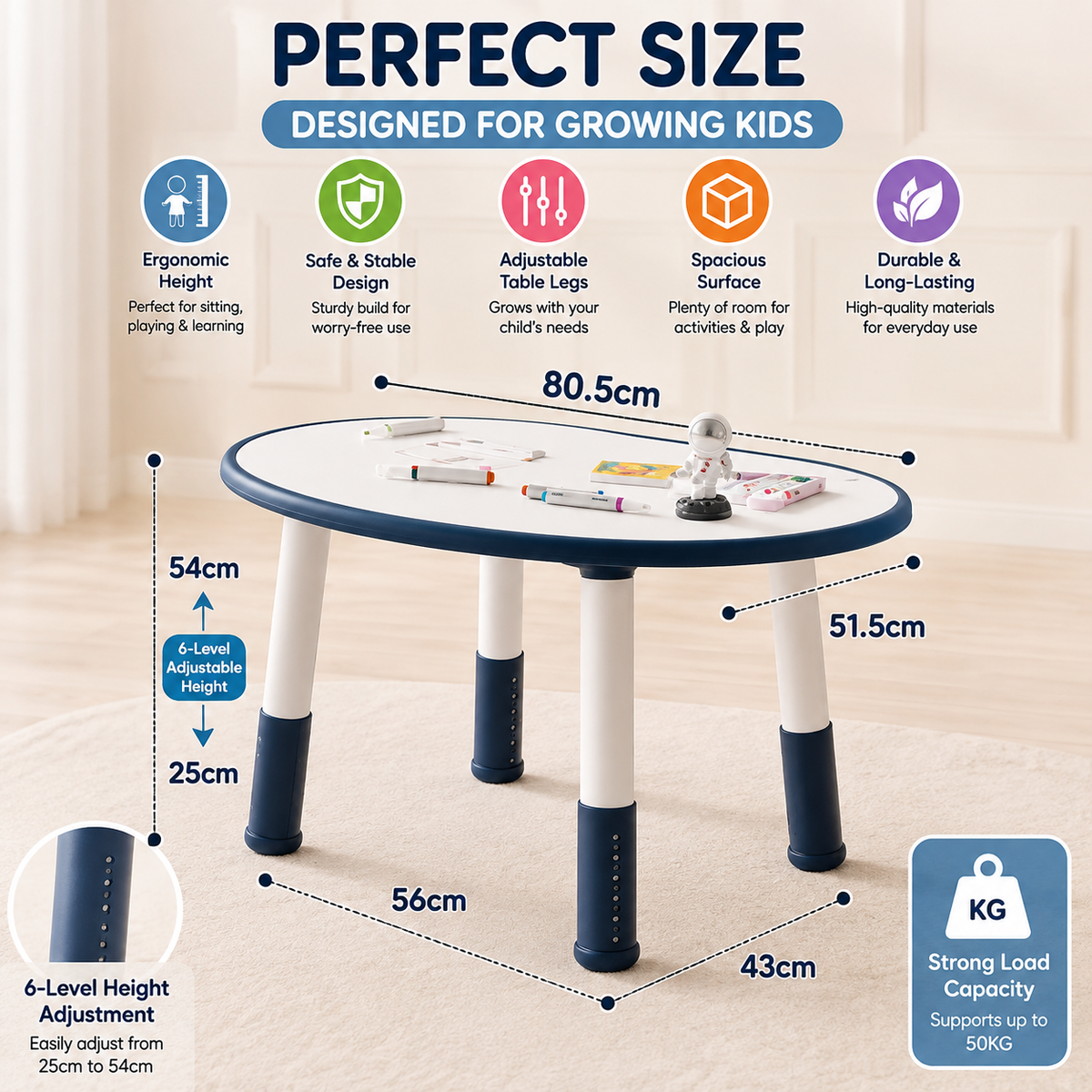 Kids Table & Chair Set - Ergonomic, Easy-Clean & Fun Colors!