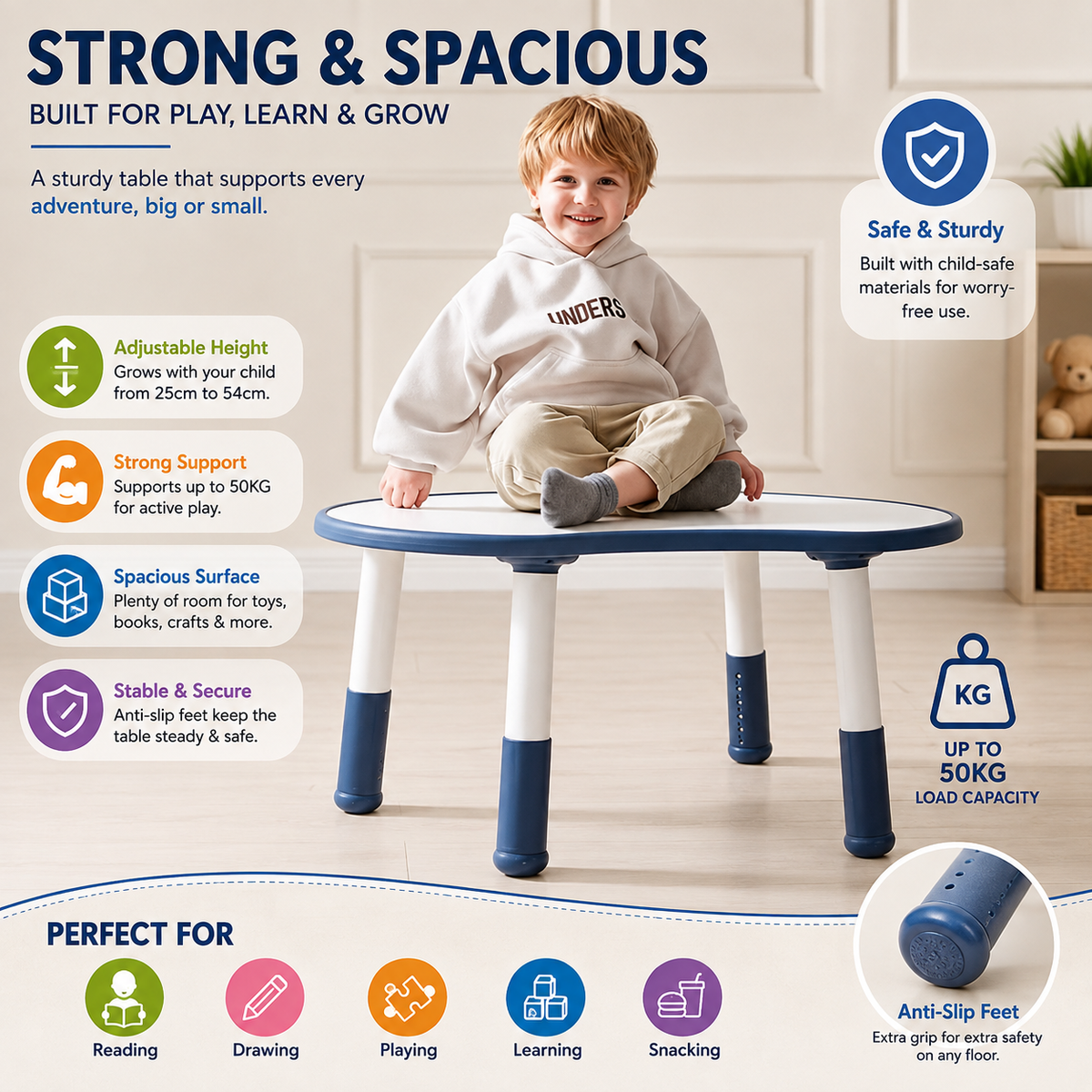 Kids Table & Chair Set - Ergonomic, Easy-Clean & Fun Colors!