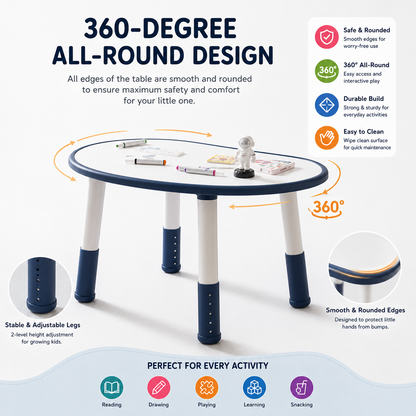 Kids Table & Chair Set - Ergonomic, Easy-Clean & Fun Colors!