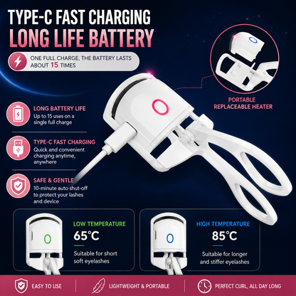 Electric Heated Eyelash Curler | Rechargeable & Long-Lasting Lash Lift