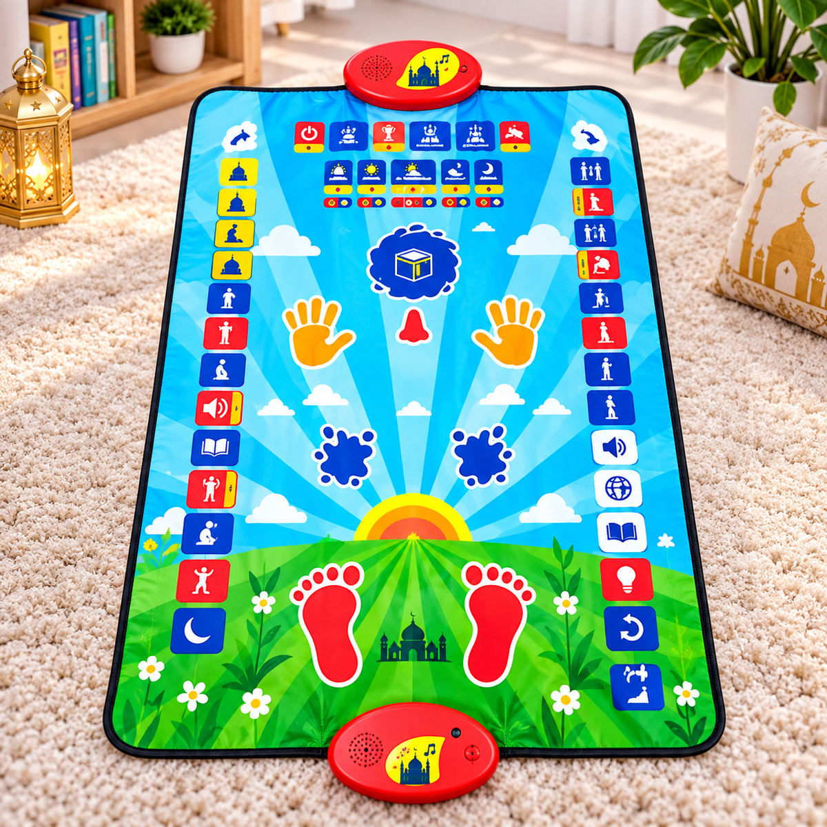 Islamic Mat for Children Education | All Prayers Covered & Waterproof & fire-resistant fabric