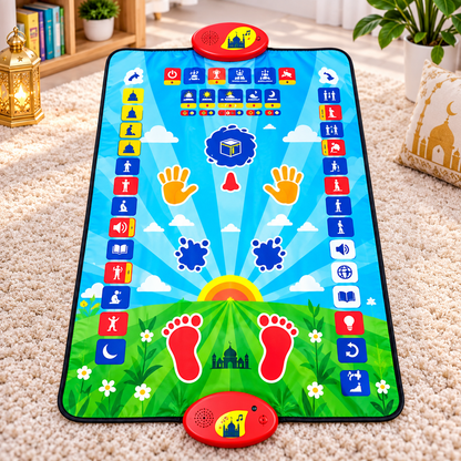 Islamic Mat for Children Education | All Prayers Covered & Waterproof & fire-resistant fabric