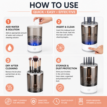 Automatic Multi Brush Cleaner - Sonic Vibration Makeup Brush Washer