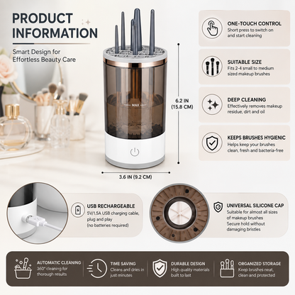 Automatic Multi Brush Cleaner - Sonic Vibration Makeup Brush Washer