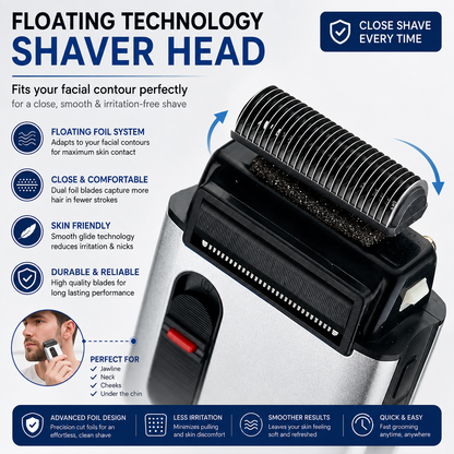Retro Electric Shaver for Men | Rechargeable Foil Shaver & Trimmer