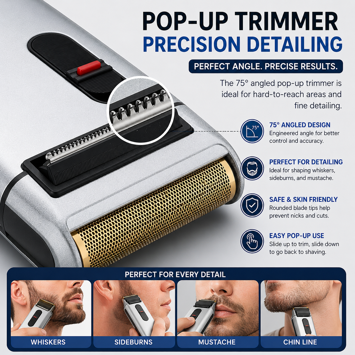 Retro Electric Shaver for Men | Rechargeable Foil Shaver & Trimmer