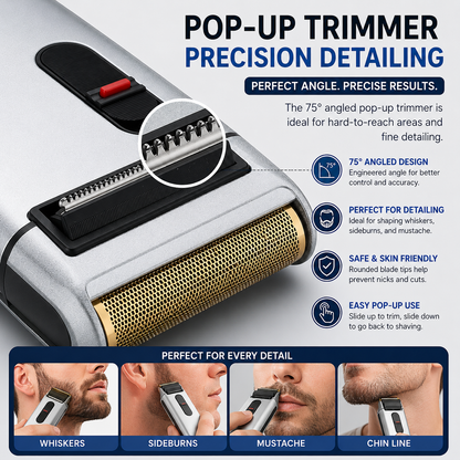 Retro Electric Shaver for Men | Rechargeable Foil Shaver & Trimmer