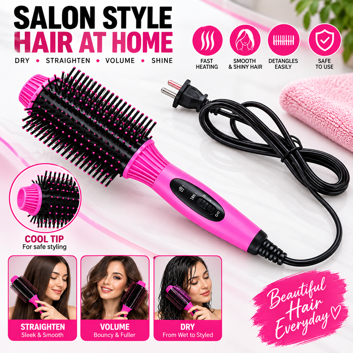Hair Auto Straightener - Salon Designer NHC 8810 | Ceramic Styling