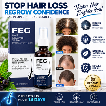 FEG Hair Growth Spray - Stop Hair Fall, Regrow Naturally & Strengthen