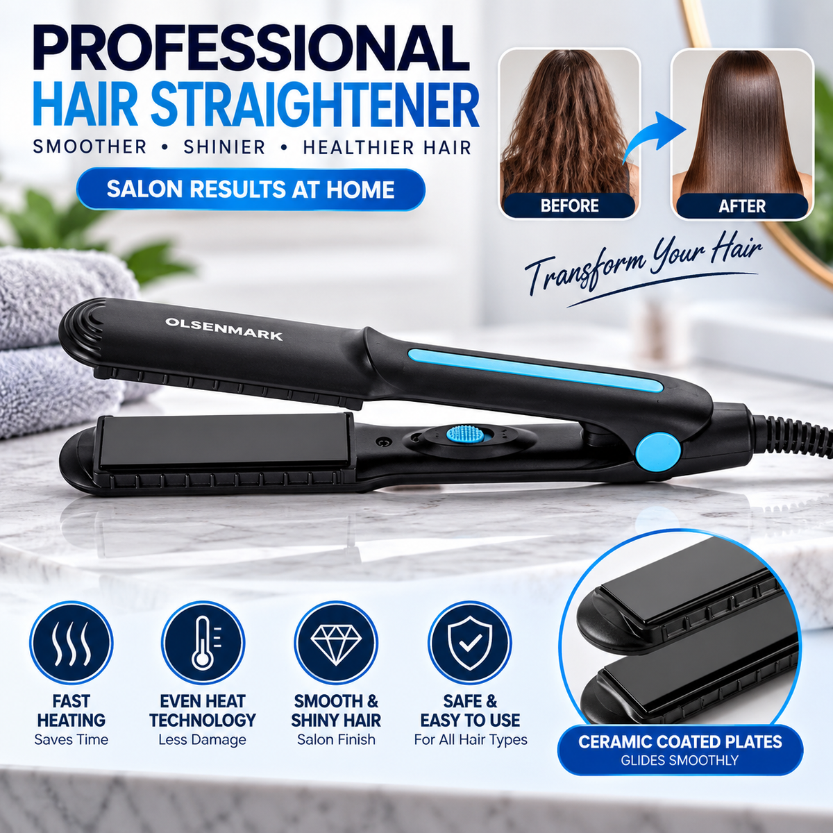 Hair Straightener For Styling - Sleek & Shiny Look ‍
