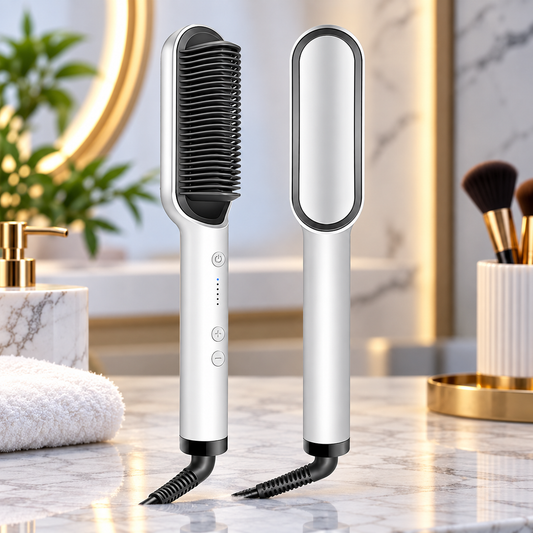 Electric Hair Straightening Comb - Fast & Safe Styling Brush