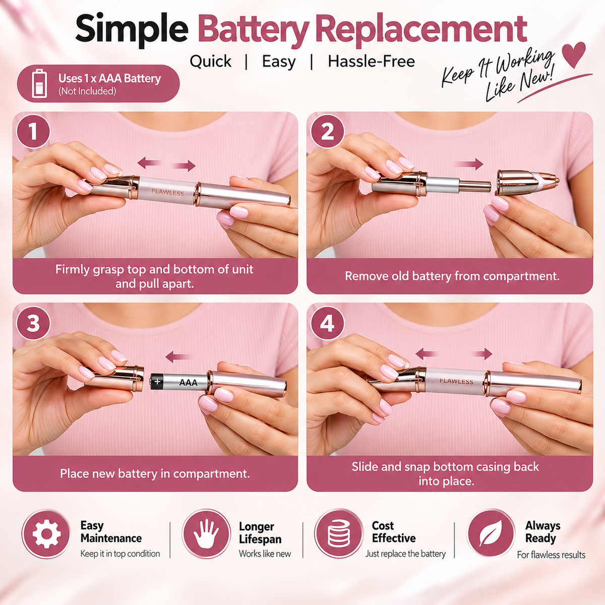 Flawless Brows - Electric Eyebrow Hair Remover for Women