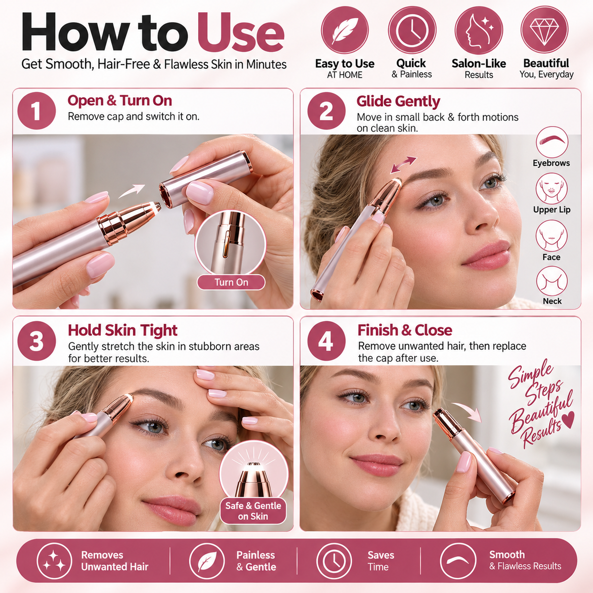 Flawless Brows - Electric Eyebrow Hair Remover for Women