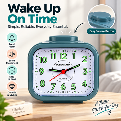Bell Alarm Clock⏰ - Silent Twin Bell Quartz Clock for Heavy Sleepers