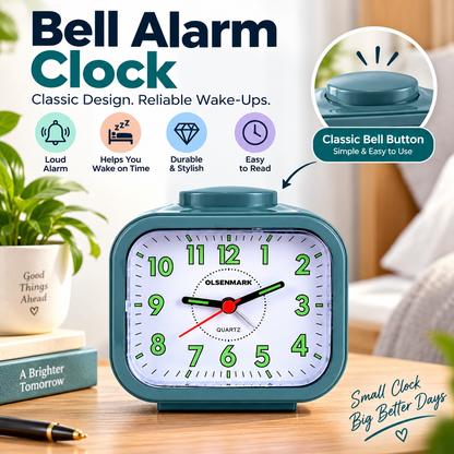 Bell Alarm Clock⏰ - Silent Twin Bell Quartz Clock for Heavy Sleepers