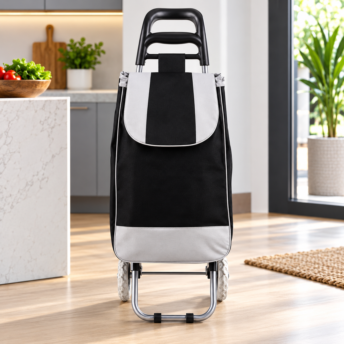 Folding Shopping Cart Trolley - Foldable & Lightweight Grocery Trolley