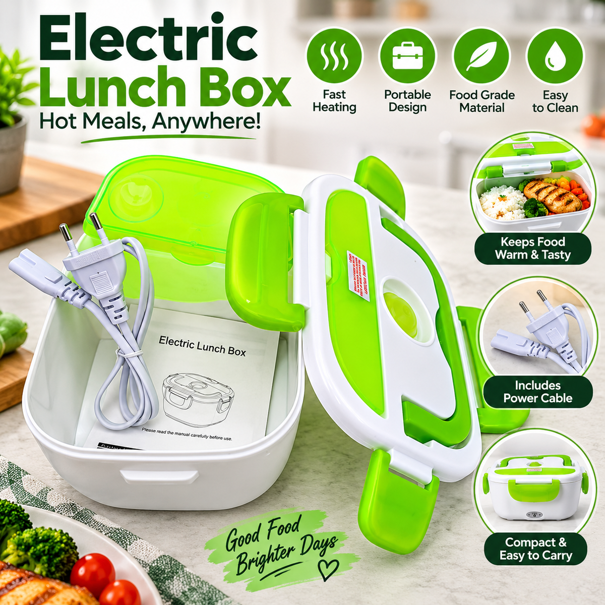 Portable Electric Heater Lunch Box - Fresh & Hot Meals Anywhere