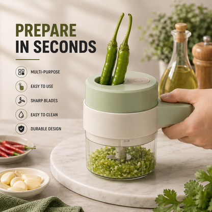⚡ Wireless Electric Garlic Masher - Portable Mini Food Chopper