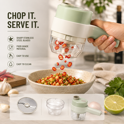 ⚡ Wireless Electric Garlic Masher - Portable Mini Food Chopper